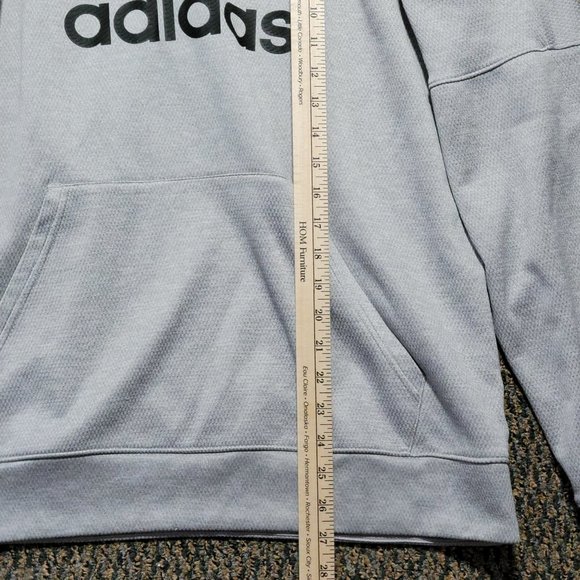 Adidas Grey and Black Logo Hoodie Size Large *** No Hoodie String *** - Picture 10 of 15